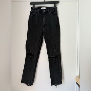 Abercrombie & Fitch Black Distressed Skinny Jeans